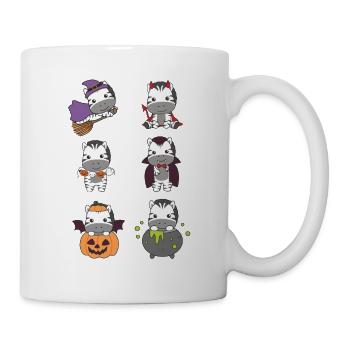 Zebra Halloween Teufel Kürbis Vampier Kostüm - Tasse - Weiß - Rechts