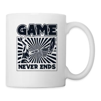Game Never Ends Basketballspieler Basketballer - Tasse - Weiß - Rechts