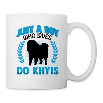 Boy Loving Do Khyi Tibetan Mastiff - Mug - white - Right