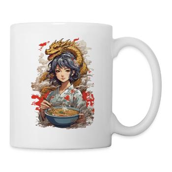 Ramen Suppen Drachen Ästhetik & Anime Otaku Kunst - Tasse - Weiß - Rechts
