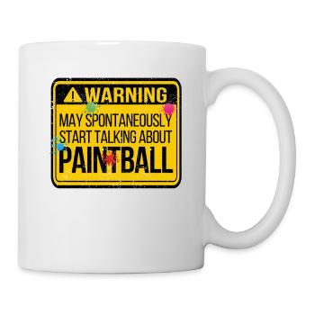 Warnung kann spontan anfangen, über Paintball - Tasse - Weiß - Rechts