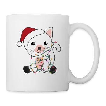 Katze Weihnachten Schnee Winter Tiere Katzen - Tasse - Weiß - Rechts