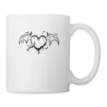 Gothic heart with wings horror - Mug - white - Right