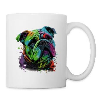 Bouledogue anglais Pop Art I Dog Lover I Splash Art - Mug blanc - blanc - Droite