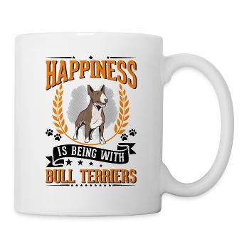 Happiness is being with Bull Terriers Bull Terrier - Mug - white - Right
