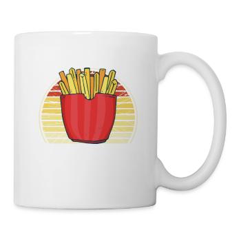 Lustige Pommes Lustig French Fries - Tasse - Weiß - Rechts