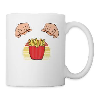 Lustige Pommes Lustig French Fries - Tasse - Weiß - Rechts