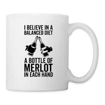 Balanced diet bottle Merlot lover - Mug - white - Right