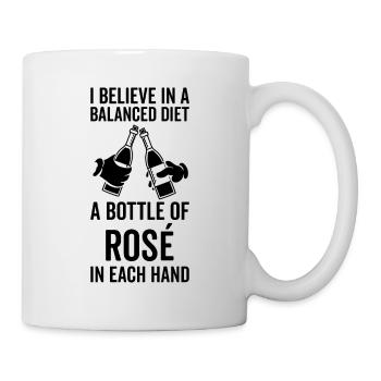 Balanced diet bottle rosé lovers - Mug - white - Right