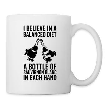 Alimentation équilibrée Amateurs de Sauvignon Blanc - Mug blanc - blanc - Droite