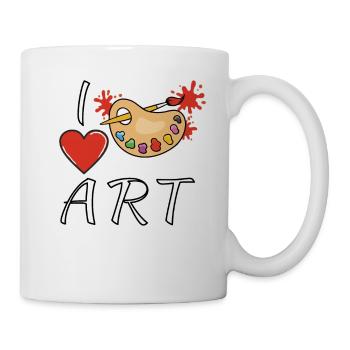 I LOVE ART PAINTING PALETTE - Mug - white - Right
