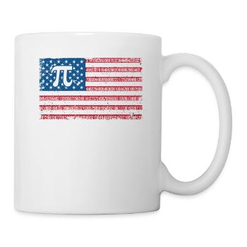 Juillet 4 Pi Day American Flag Mathematics USA - Mug blanc - blanc - Droite
