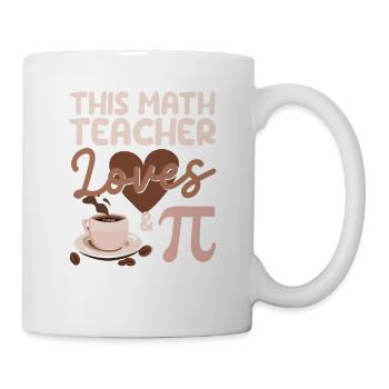Dieser Mathelehrer liebt Kaffee & Pi Symbol Lustig - Tasse - Weiß - Rechts
