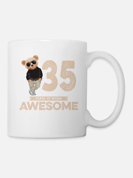 35 Years of being Awesome Teddy Bear - Tasse - Weiß