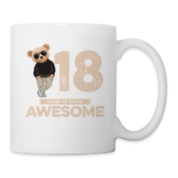 18 Years of being Awesome Teddy Bear - Mug - white - Right