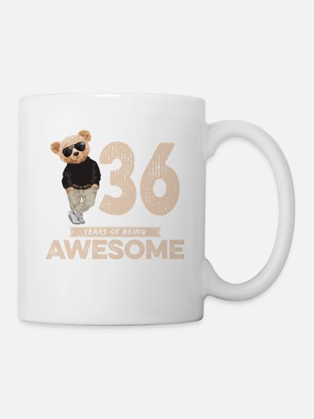 36 Years of being Awesome Teddy Bear - Tasse - Weiß