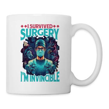 J’ai survécu à la chirurgie, je suis invincible 8 - Mug blanc - blanc - Droite