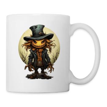 Scarecrow Halloween Cartoon Scary Scarecrow - Mug - white - Right