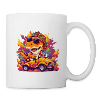 T-Rex conduit un camion monstre J’ai 7e anniversaire - Mug blanc - blanc - Droite