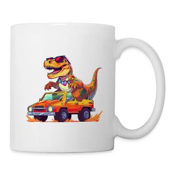 T-Rex conduit un camion monstre J’ai 8e anniversaire - Mug blanc - blanc - Droite