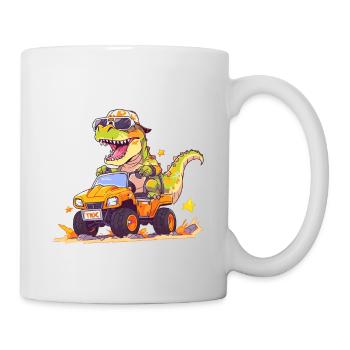 T-Rex conduit un camion monstre J’ai 7e anniversaire - Mug blanc - blanc - Droite