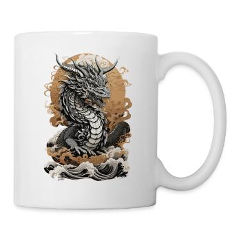 Dragon in ukiyo-e retro art aesthetics style - Mug - white - Right