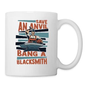 Save An Anvil Bang A Blacksmith Forging - Mug - white - Right