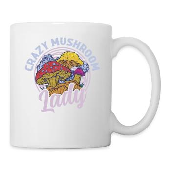 Crazy Mushroom Lady Fungus Mycologist - Mug - white - Right