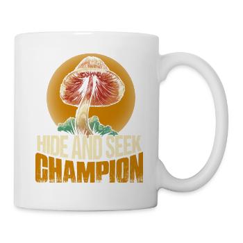 Champignon mycologue champion de cache-cache - Mug blanc - blanc - Droite