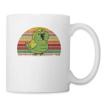 Kakapo Retro Nachtpapagei Vintage - Tasse - Weiß - Rechts