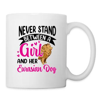 Girl and her Eurasier Eurasian Dog - Mug - white - Right