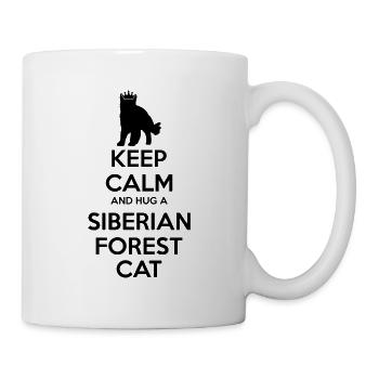 Restez calme - Forêt Sibérienne Chat Mama Papa Papa - Mug blanc - blanc - Droite