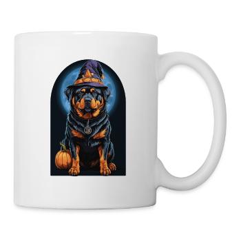 Rottweiler With Witch Hat Halloween Rottweiler - Mug - white - Right