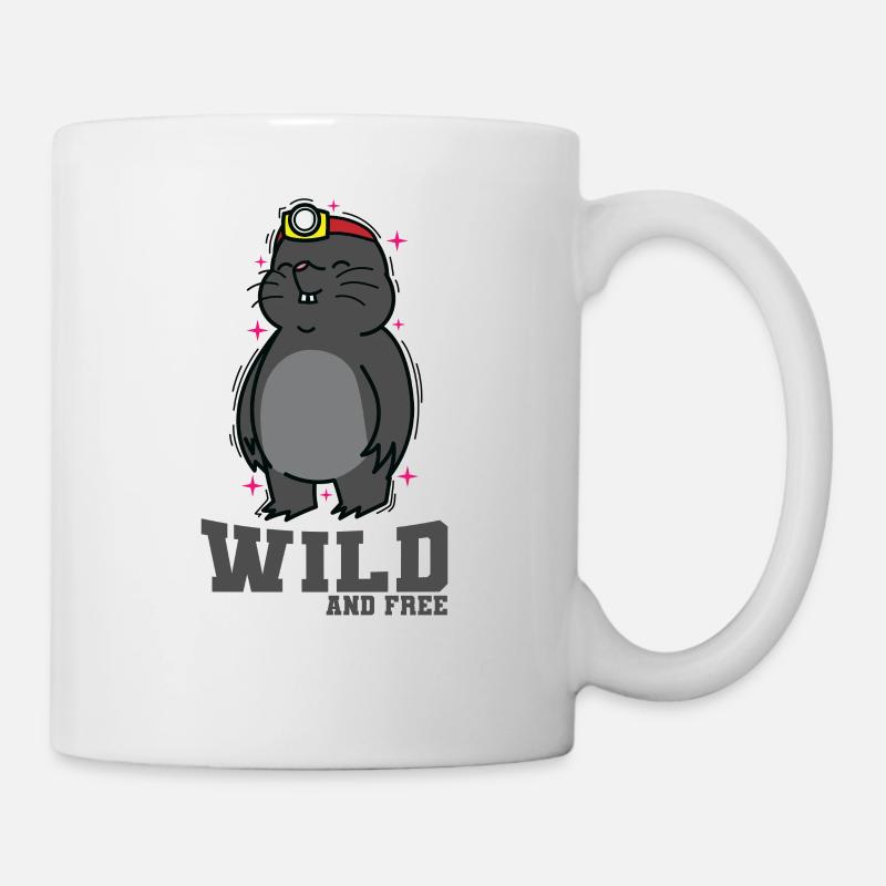 Wild Animal Mole Earthen Mound - Mug - white