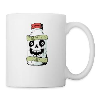 Dairy Is Scary Lactose Intolerant Funny Cheese Pun - Mug - white - Right