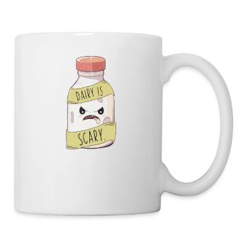 Milchprodukte sind beängstigend laktoseintolerant Cooles veganes Wortspiel - Tasse - Weiß - Rechts