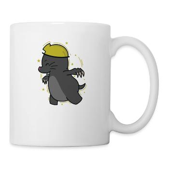 Bauarbeiter Maulwurf Tier Erdhügel - Tasse - Weiß - Rechts