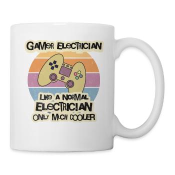 Gamer Elektriker T-Shirt, Elektroingenieur Gif - Tasse - Weiß - Rechts