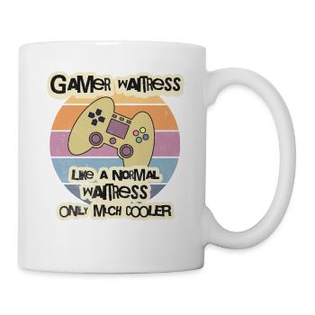 Gamer Waitress T-Shirt, Waiter T-Shirt, Bartender - Mug - white - Right