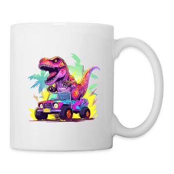 T-Rex conduit un camion monstre J’ai 7e anniversaire - Mug blanc - blanc - Droite