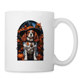 Cavalier King Charles Spaniel with Witch Hat - Mug - white - Right