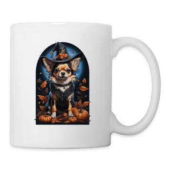 Chihuahua avec chapeau de sorcière Halloween Chihuahua - Mug blanc - blanc - Droite