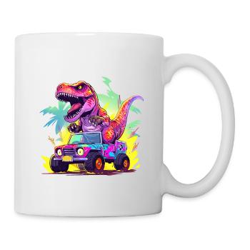 T-Rex conduit un camion monstre J’ai 3ème anniversaire - Mug blanc - blanc - Droite