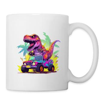 T-Rex Drives Monster Truck I'm 4th Birthday - Mug - white - Right