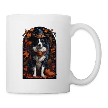 Border Collie With Witch Hat Halloween Border Collie - Mug - white - Right