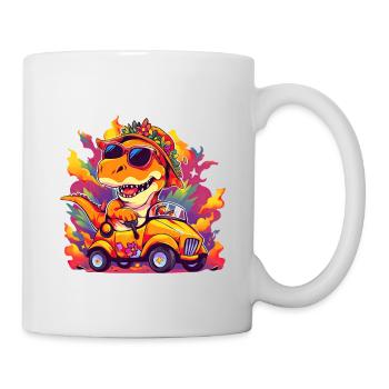 T-Rex conduit un camion monstre J’ai 8e anniversaire - Mug blanc - blanc - Droite