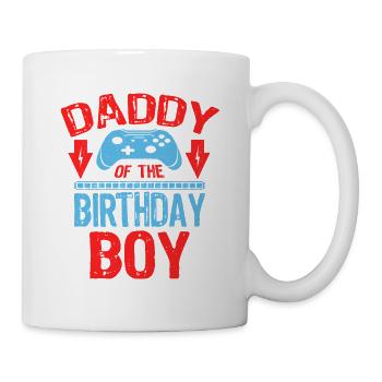 Daddy Of the Birthday Boy Gamer Gift Idea - Tasse - Weiß - Rechts