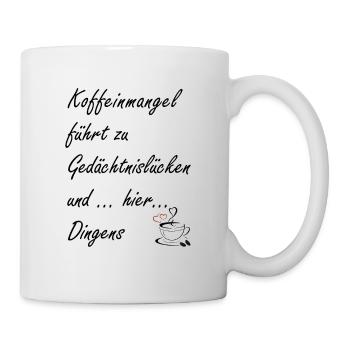 Koffeinmangel führt zu Gedächtnislücken - Tasse - Weiß - Rechts
