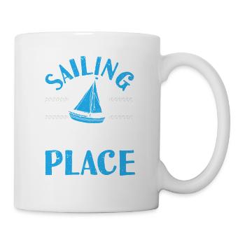 La voile est mon lieu de bonheur Drôle de navigation de plaisance - Mug blanc - blanc - Droite