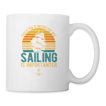L’éducation est importante, mais la voile est plus importante - Mug blanc - blanc - Droite